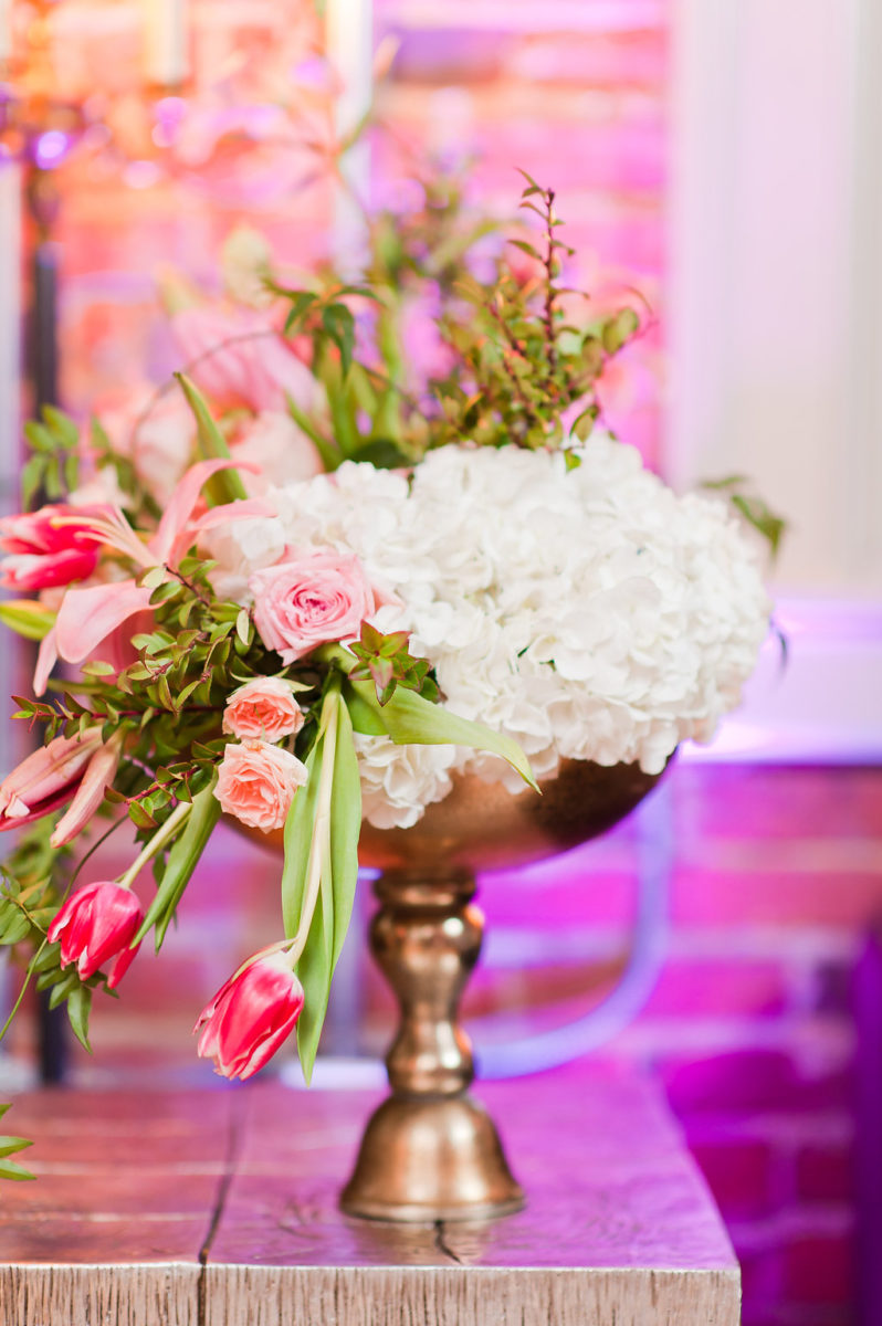 Flower Arrangement at Loft at 600F Wedding Trends Event