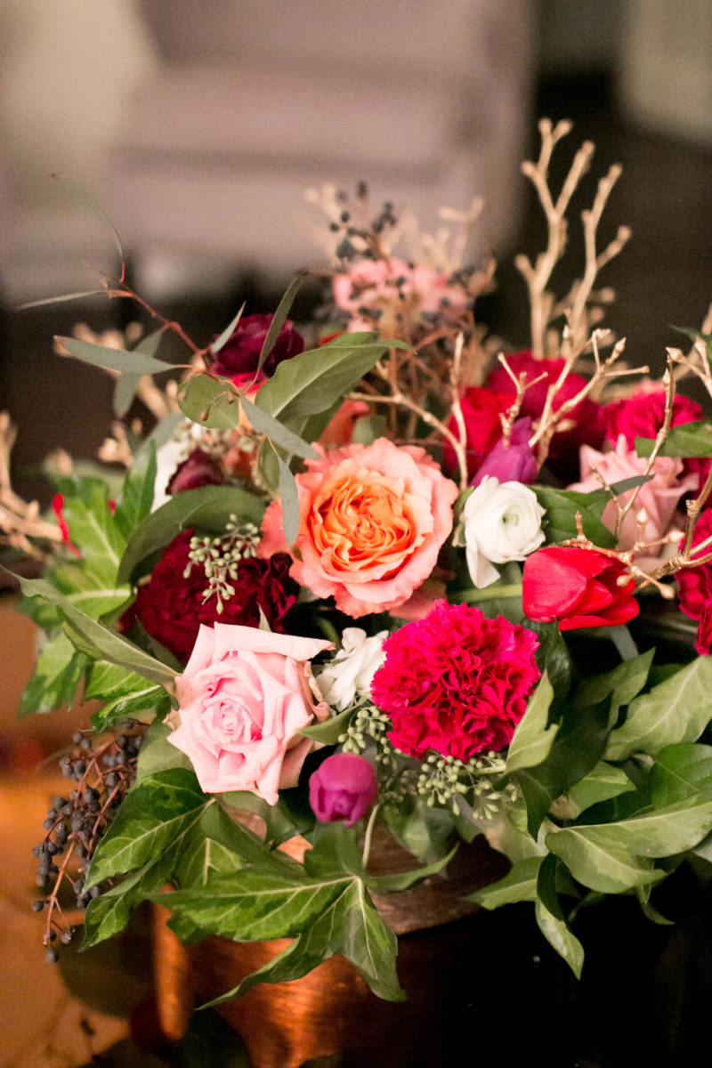 Stem and Thistle Floral arrangement at Galentine's Day Social