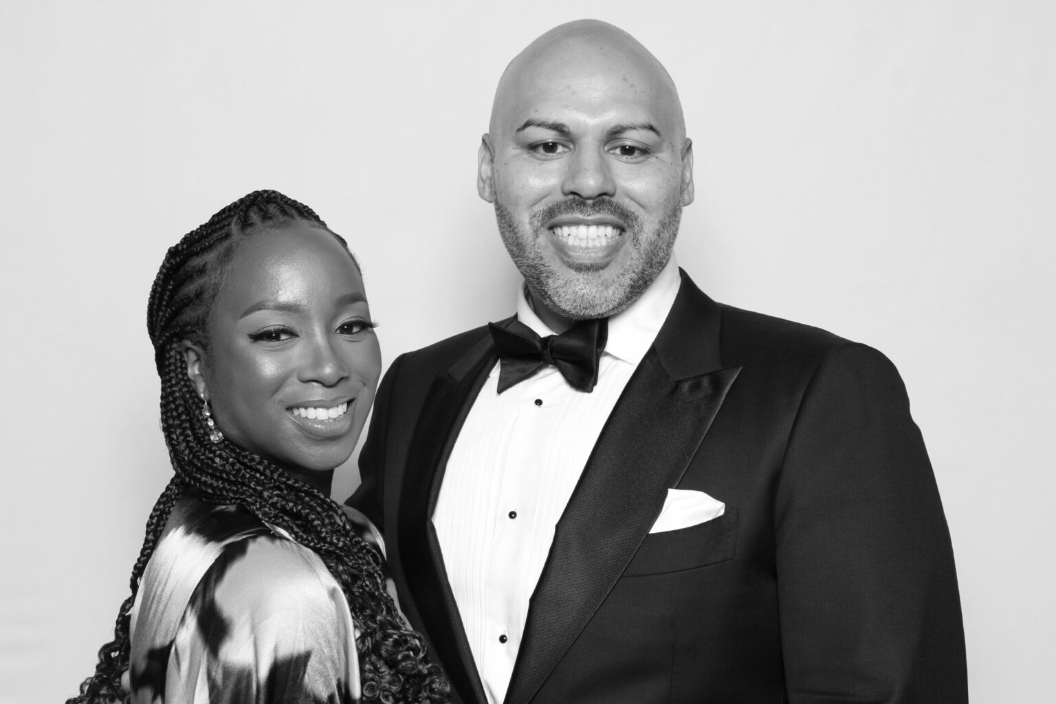 DC glam photo booth with black-and-white Kardashian-style portraits